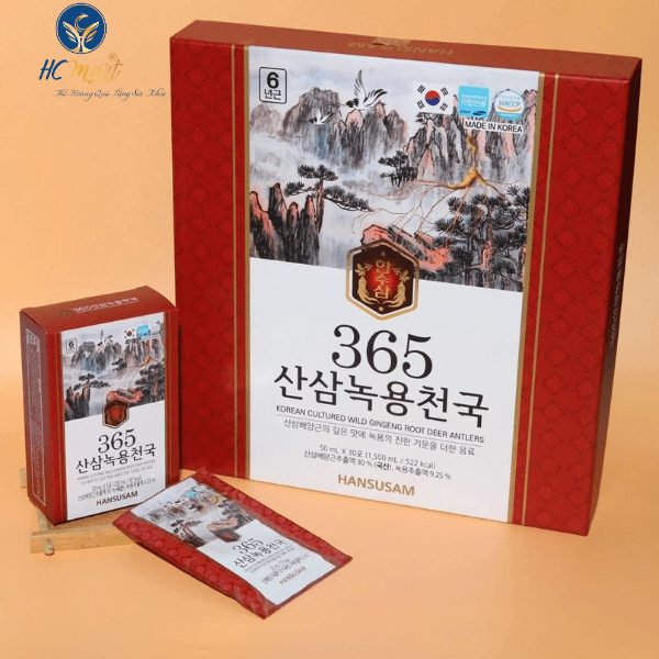 Nước Chiết Xuất Nhung Hươu Hồng Sâm Núi 365 Hansusam Hàn Quốc