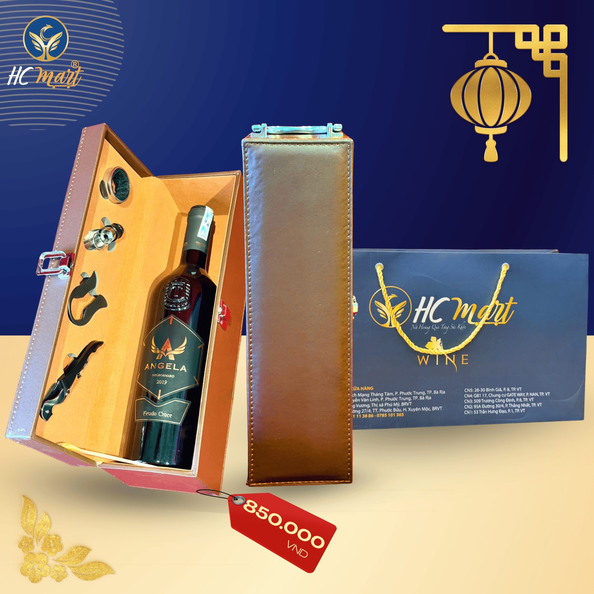 HỘP QUÀ RƯỢU ANGELA 850K