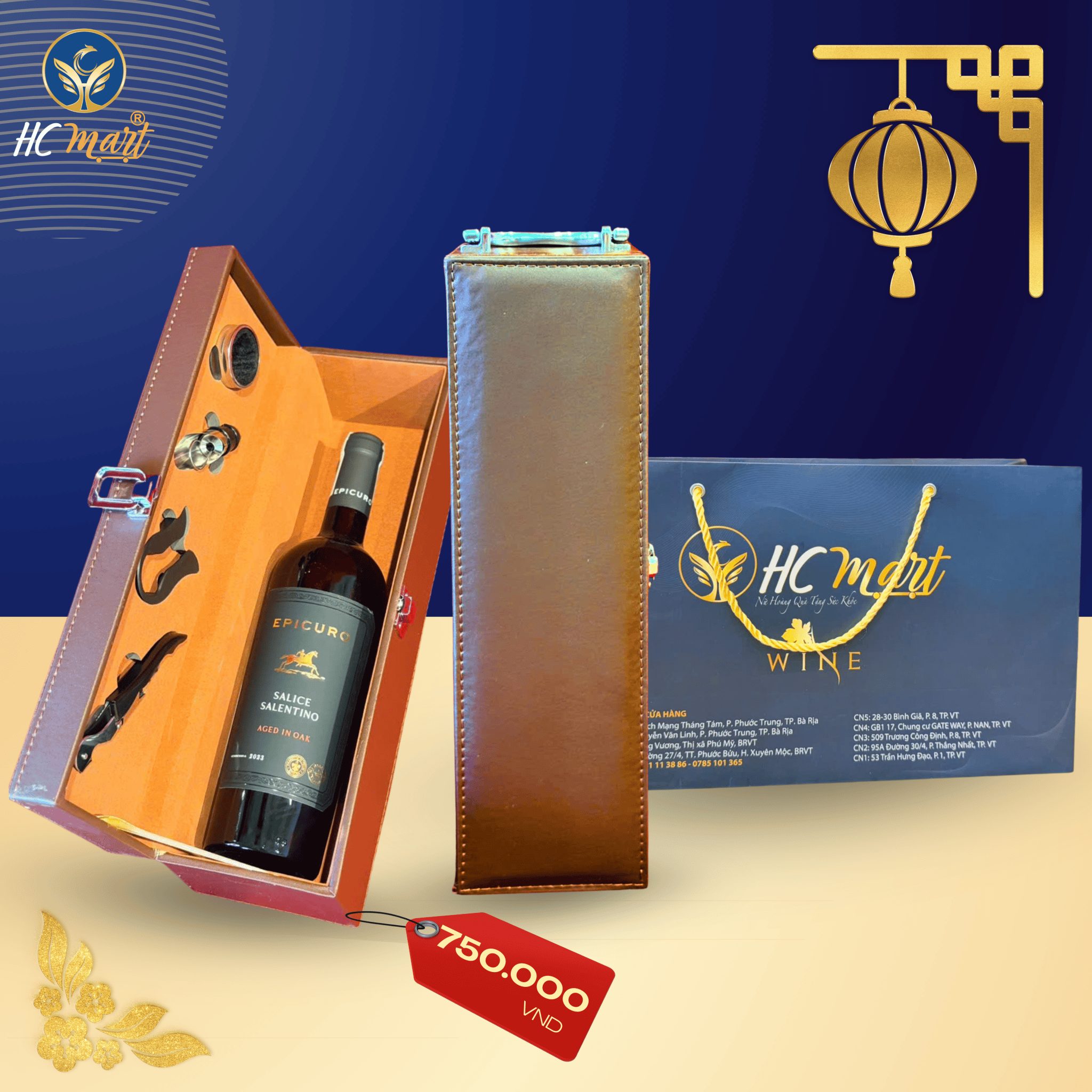 HỘP QUÀ RƯỢU EPICURO 750K