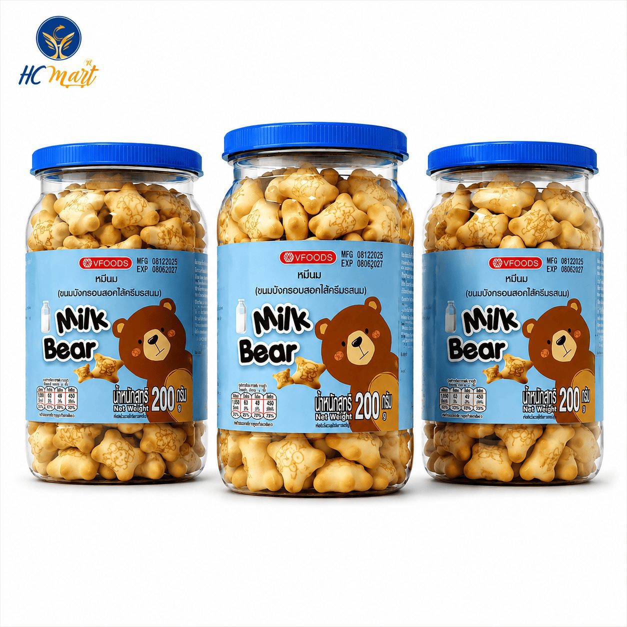 BÁNH QUY GẤU NHÂN KEM SỮA MILK BEAR 200G