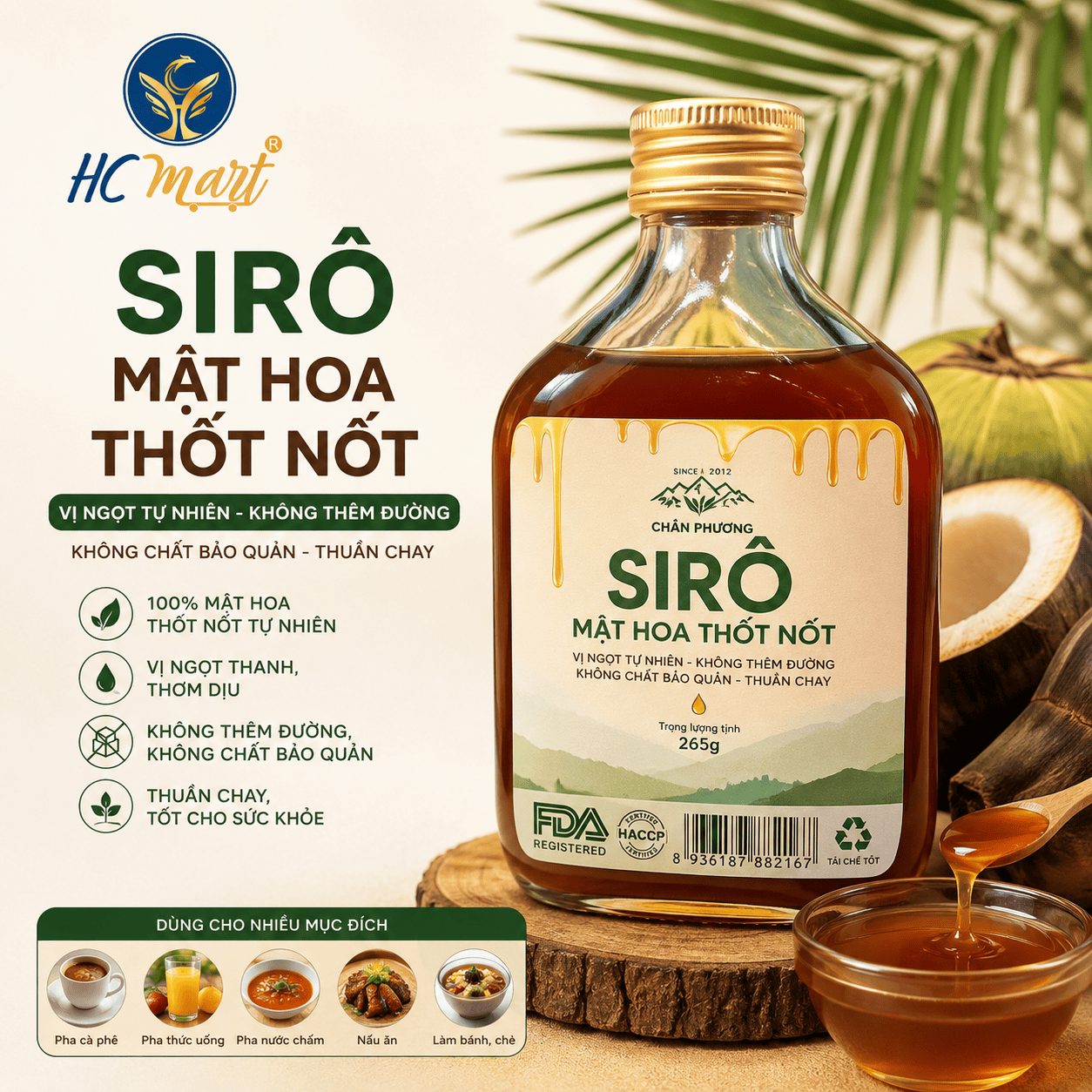 SIRÔ MẬT HOA THỐT NỐT 265g